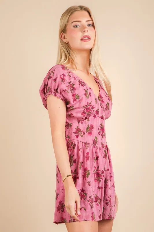 Floral Printed Ruffle Romper