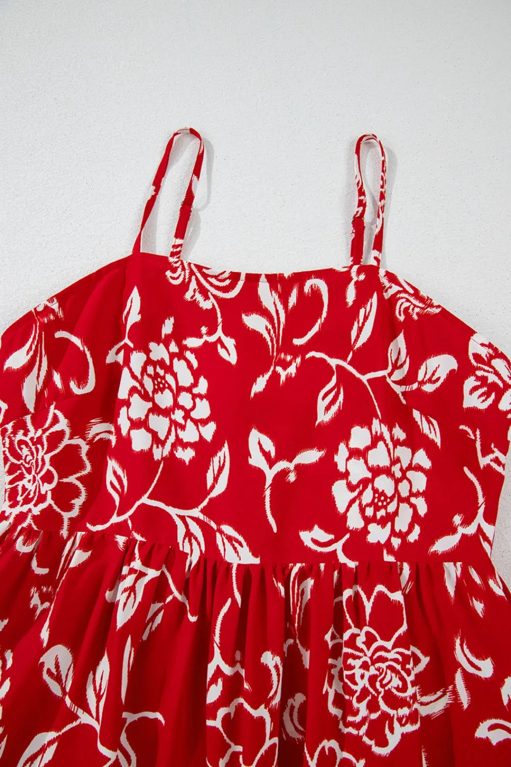 Floral Printed Spaghetti Strap Empire Waist Maxi Dress.