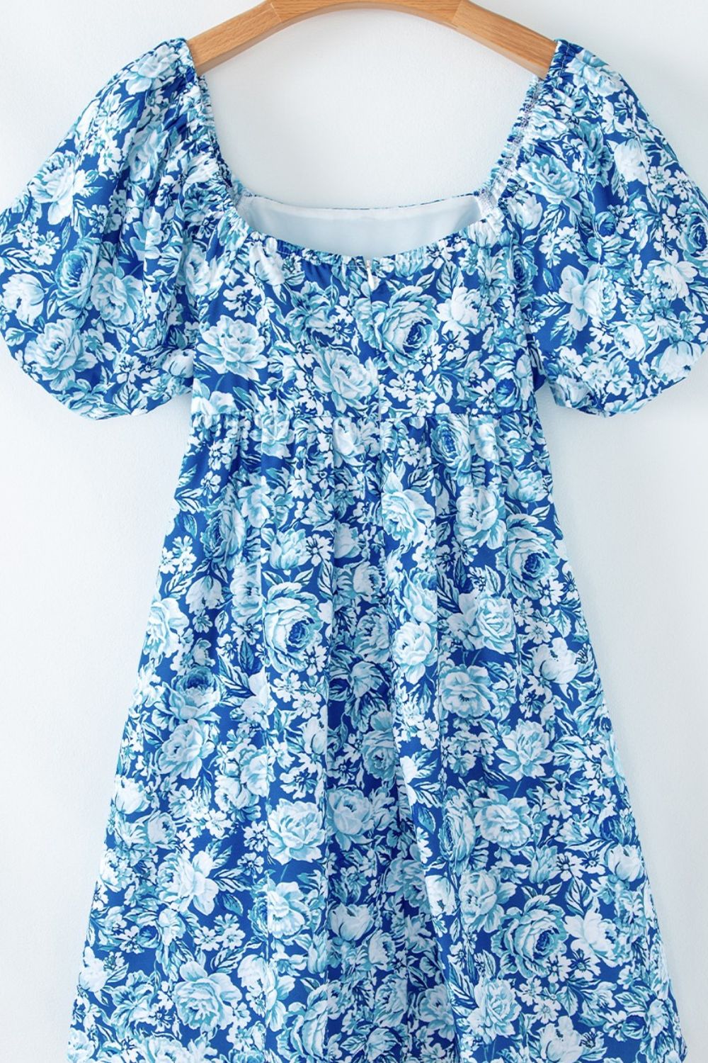 Floral Puff Sleeve Babydoll Mini Dress.