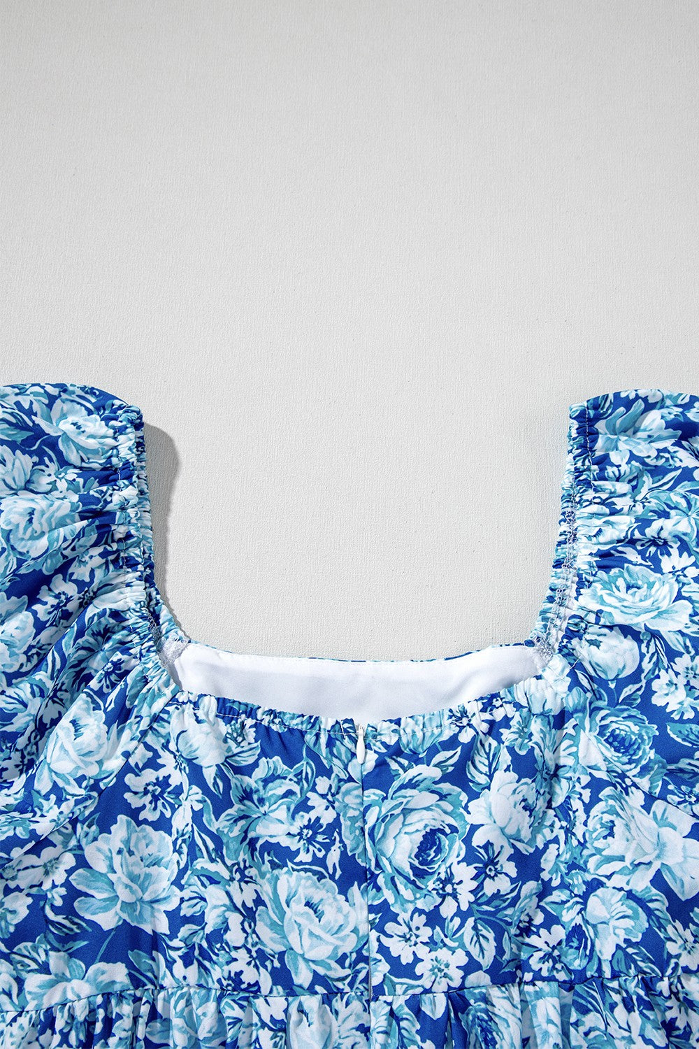 Floral Puff Sleeve Babydoll Mini Dress.