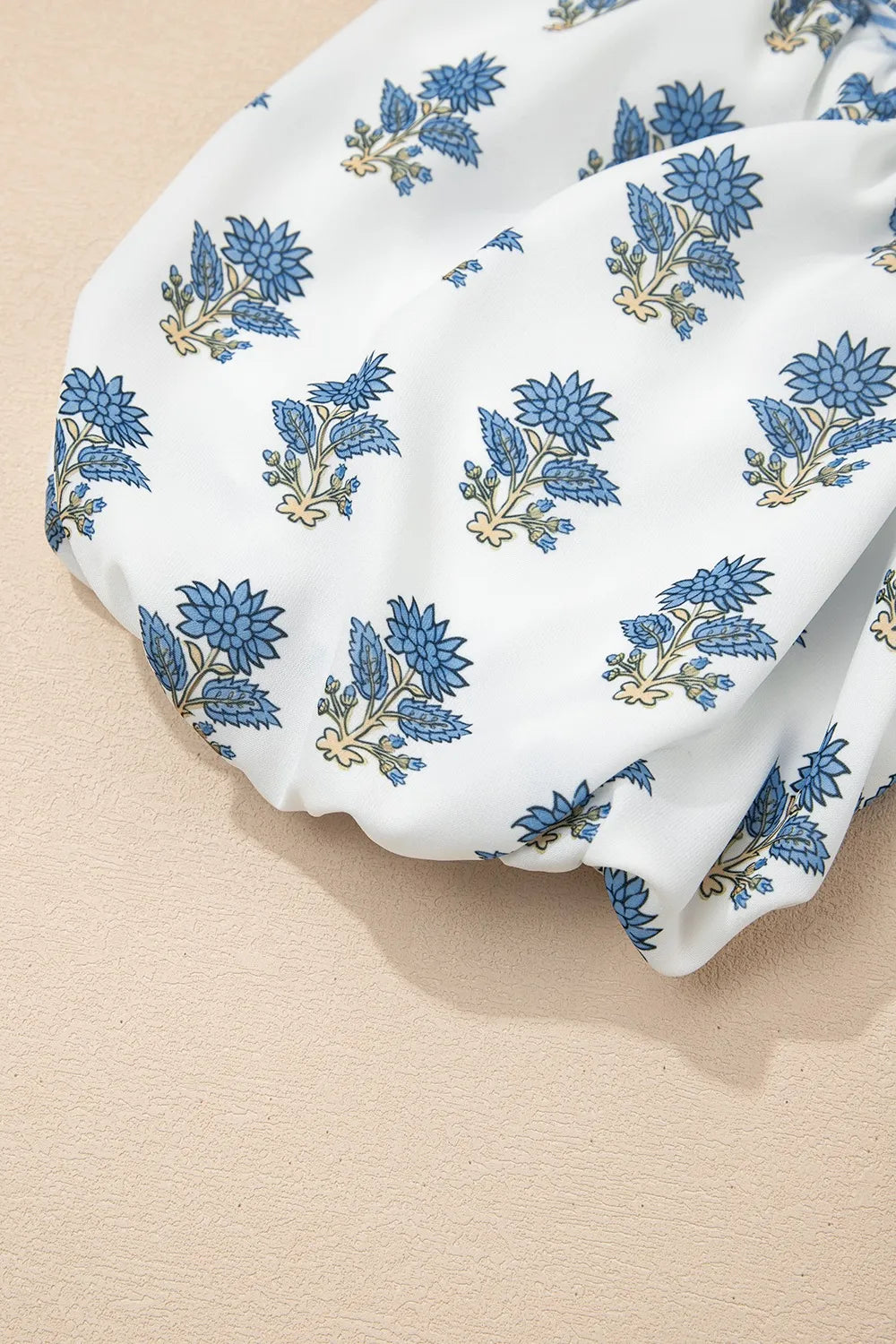 Floral Puff Sleeve Mini Dress with Pockets.