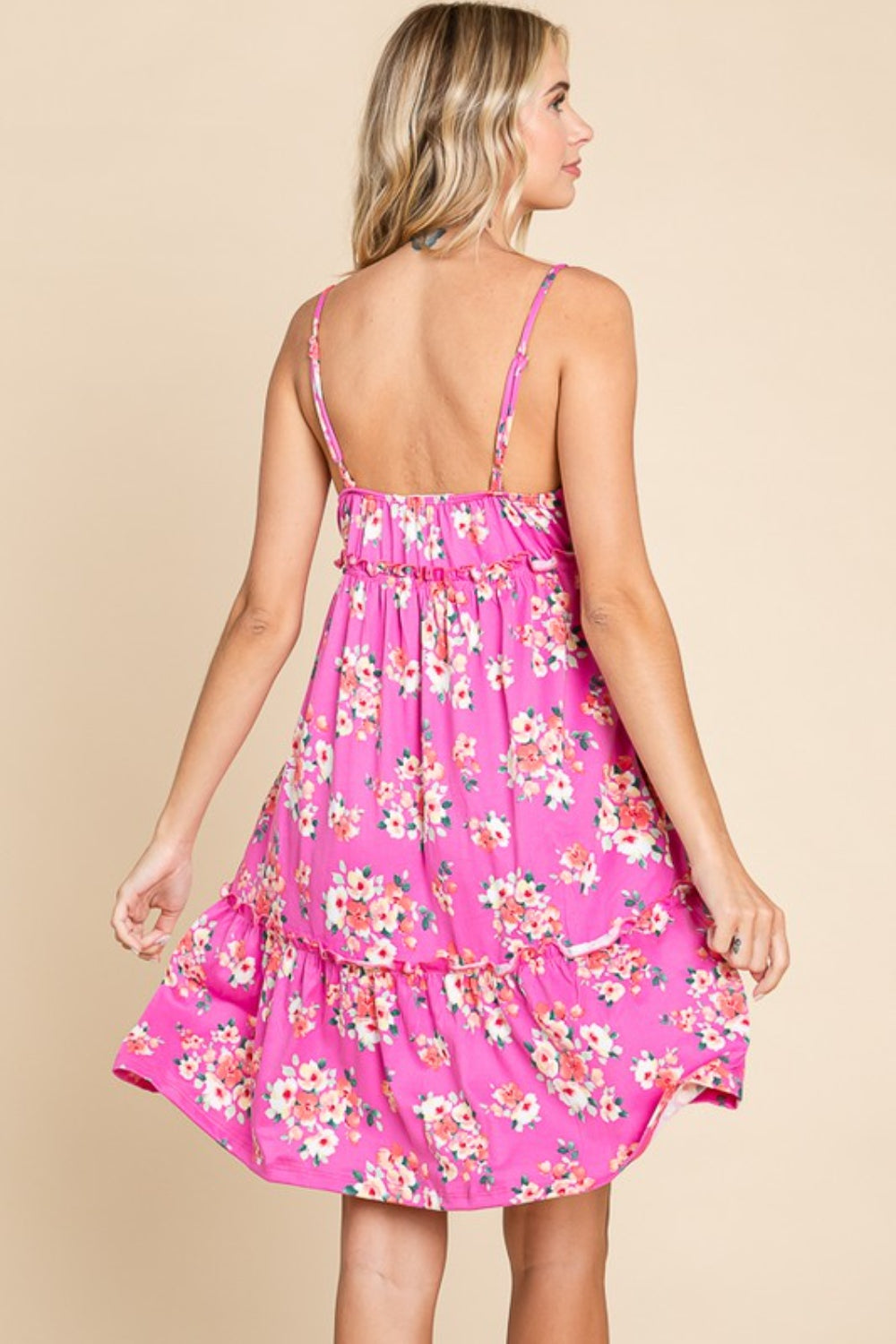 Culture Code Full Size Floral Ruffled Cami Dress.