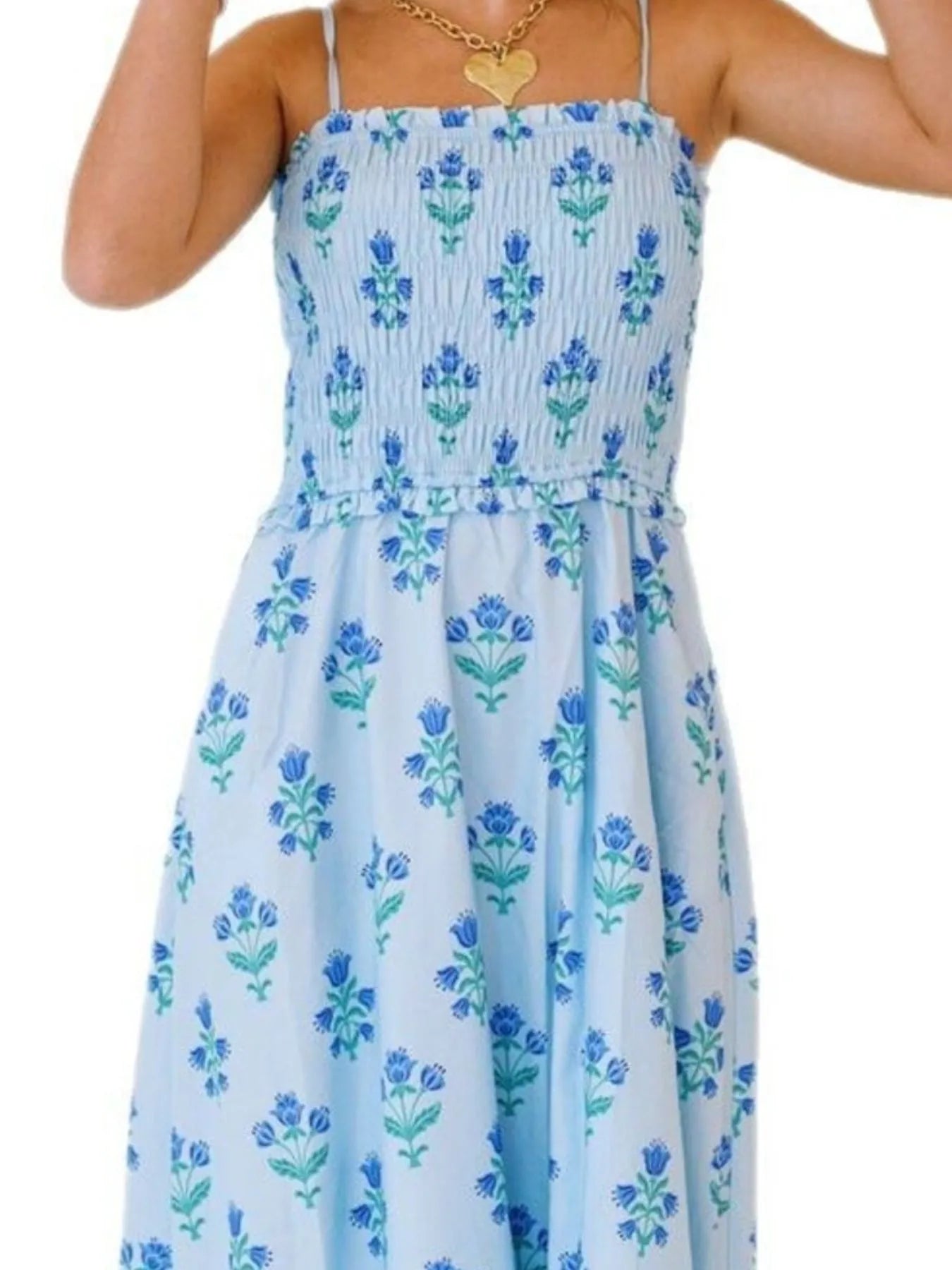 Floral Smocked Midi Cami Dress.
