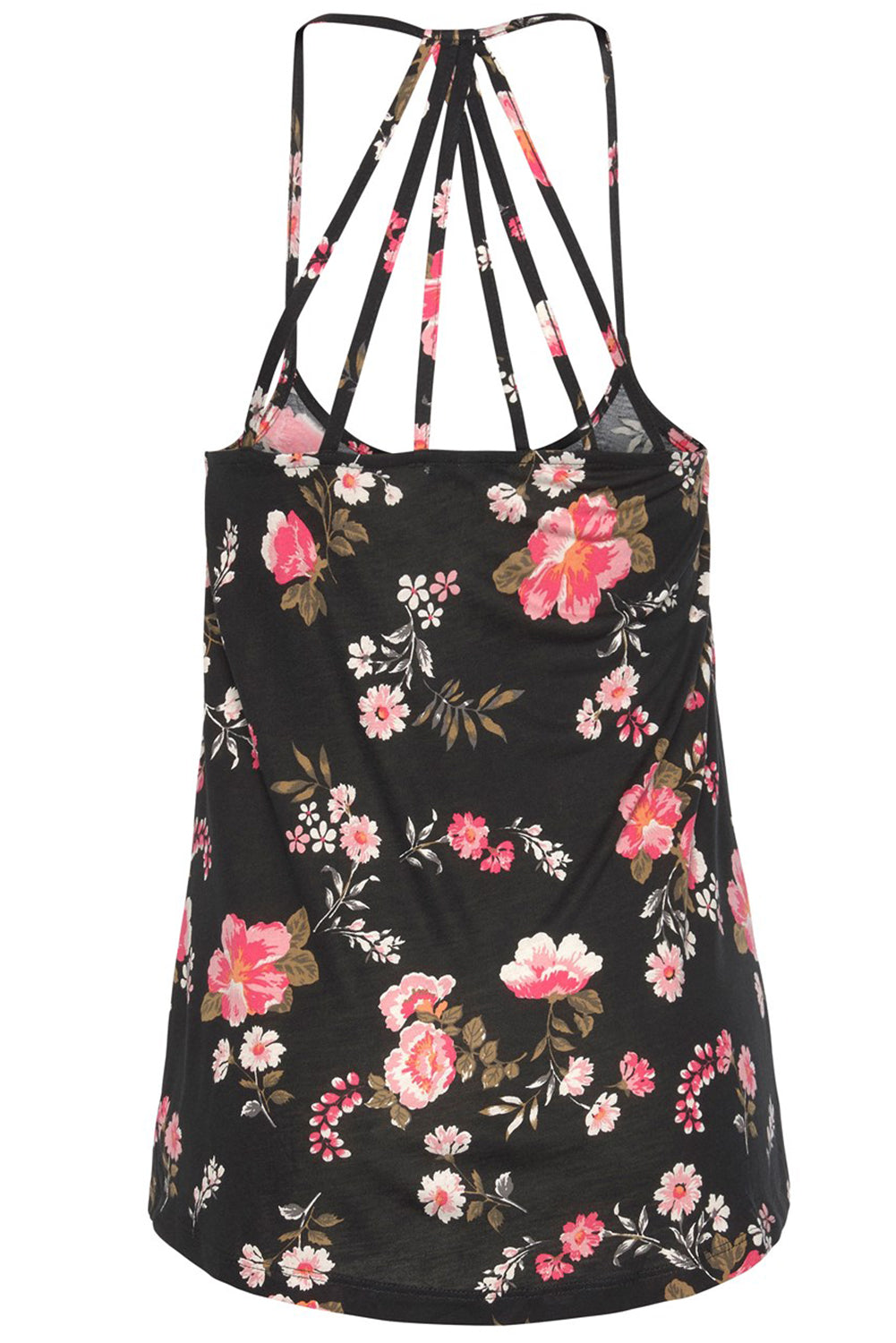Floral spaghetti strap cami, opaque and slightly stretchy.
