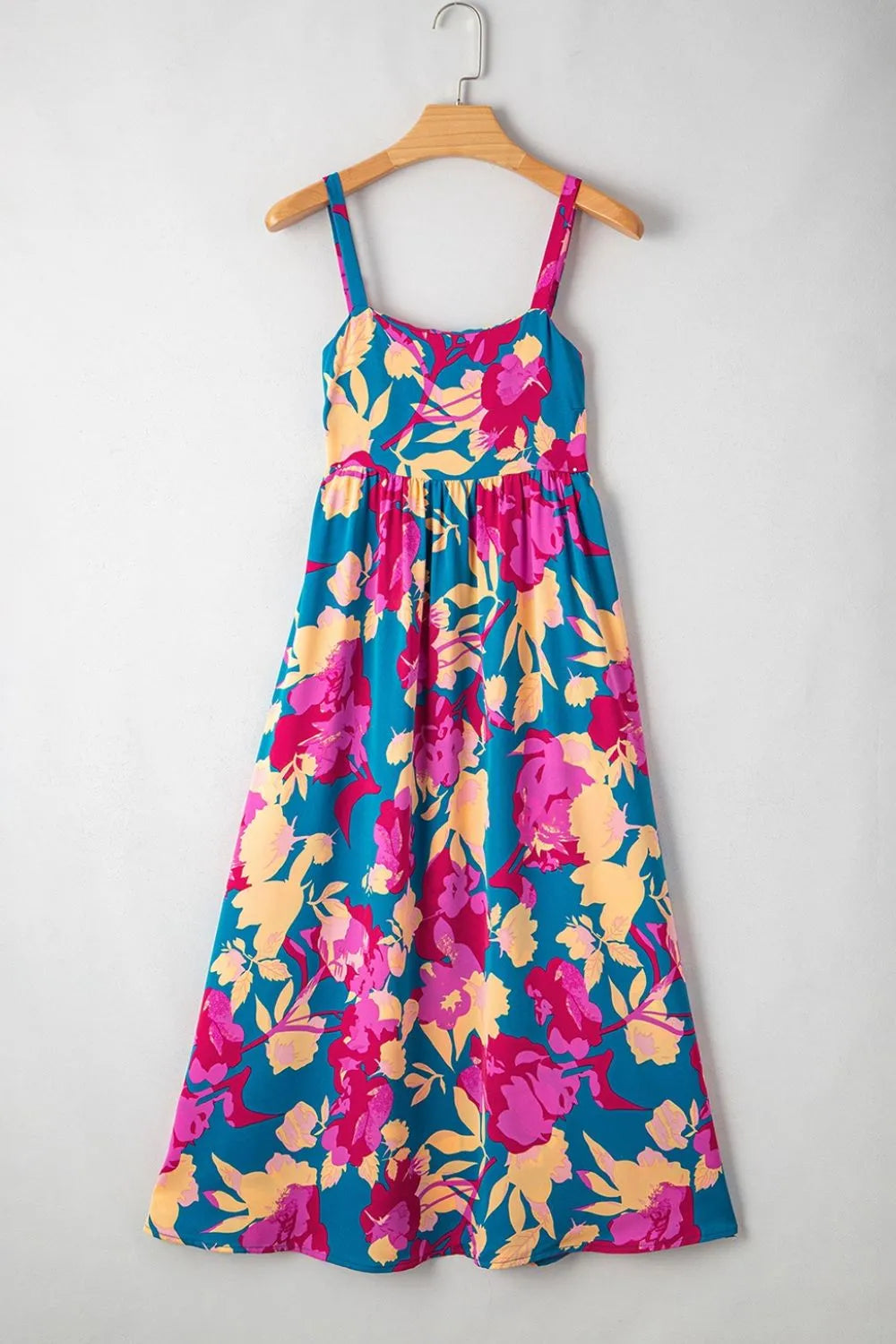 Floral Square Neck Cami Dress with Pockets.