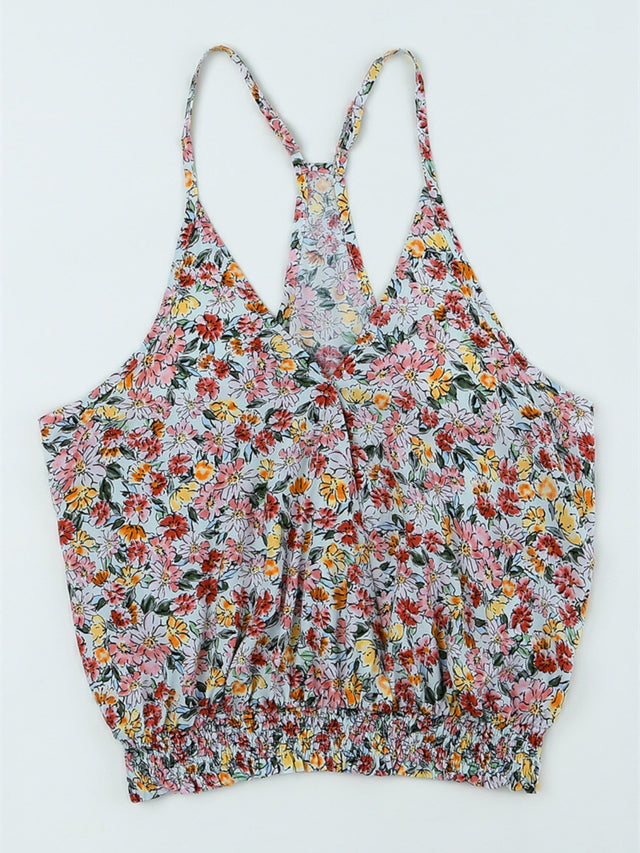 Floral surplice cami, opaque.