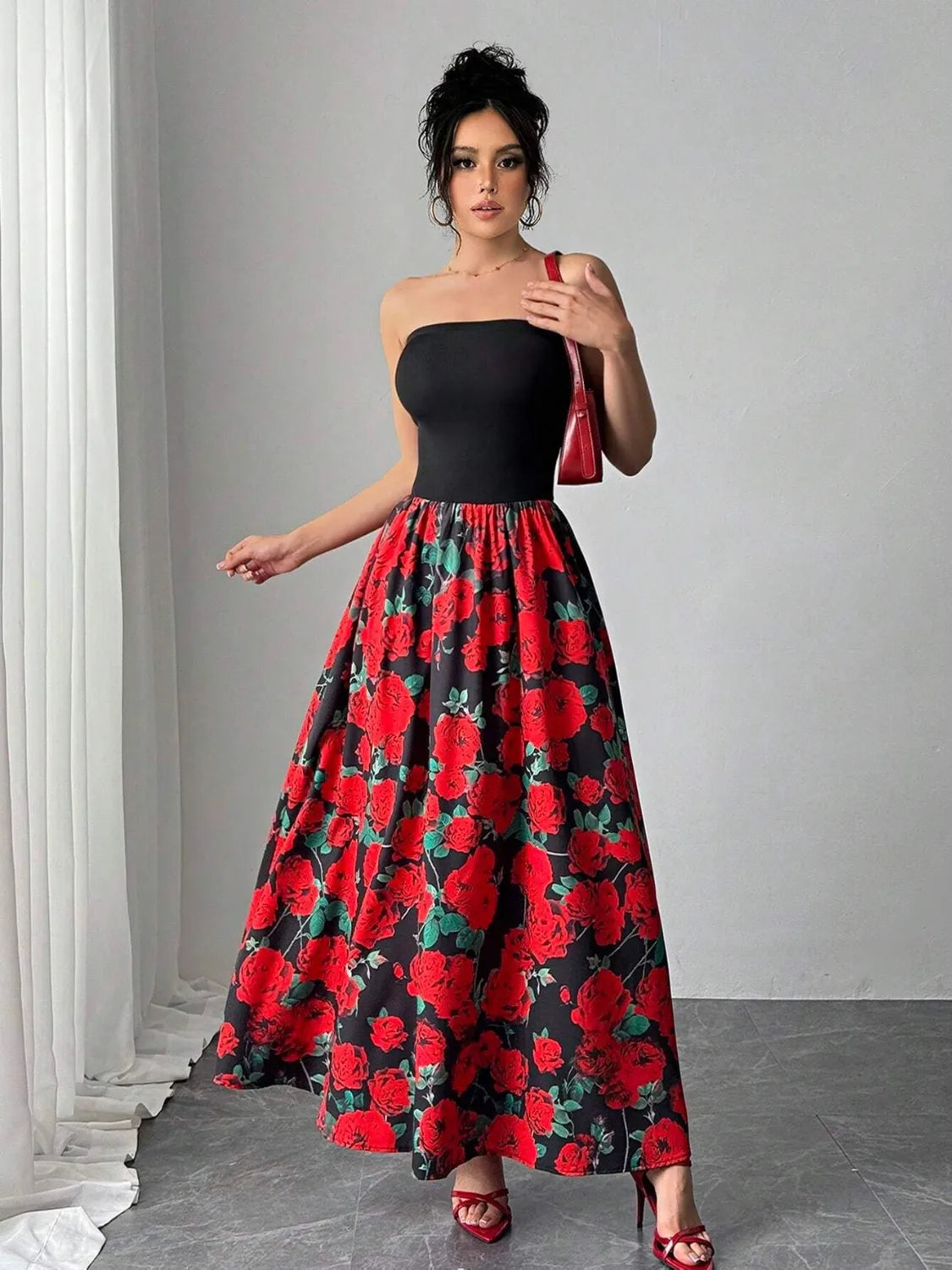 Floral Tube Maxi Dress.