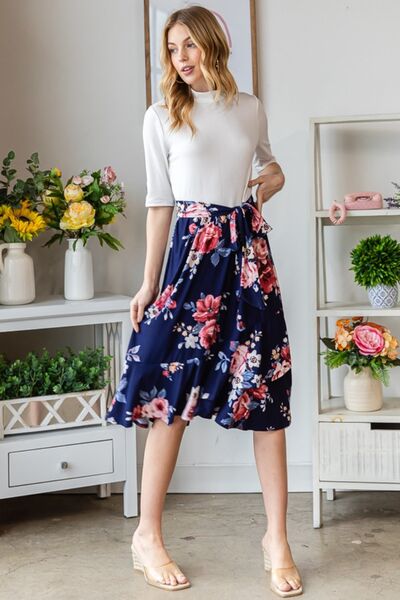 Reborn J Floral Wrap Ruffled Skirt.
