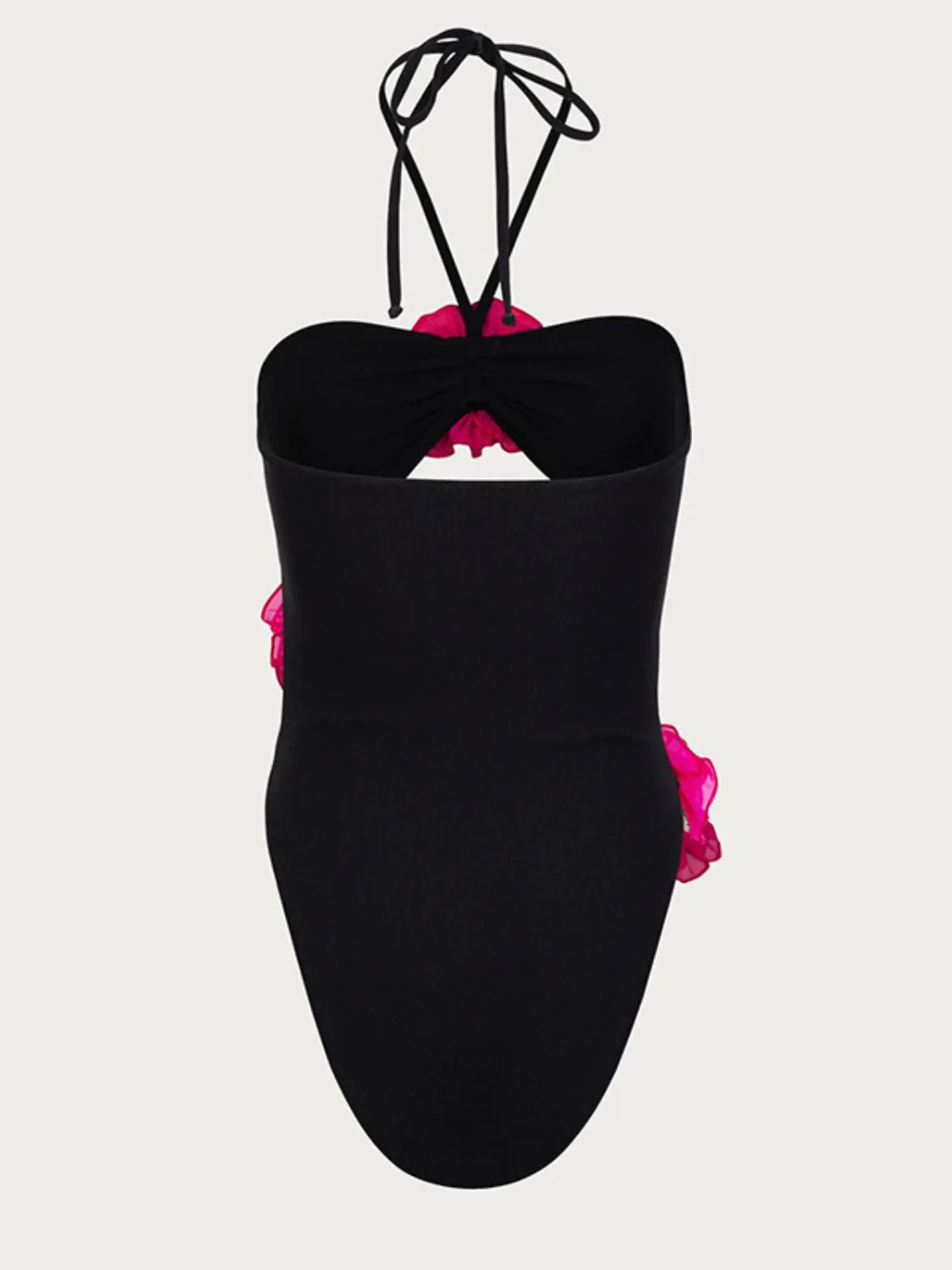 Flower Cutout Halter Neck One-Piece Swimwear with Tied Detail.