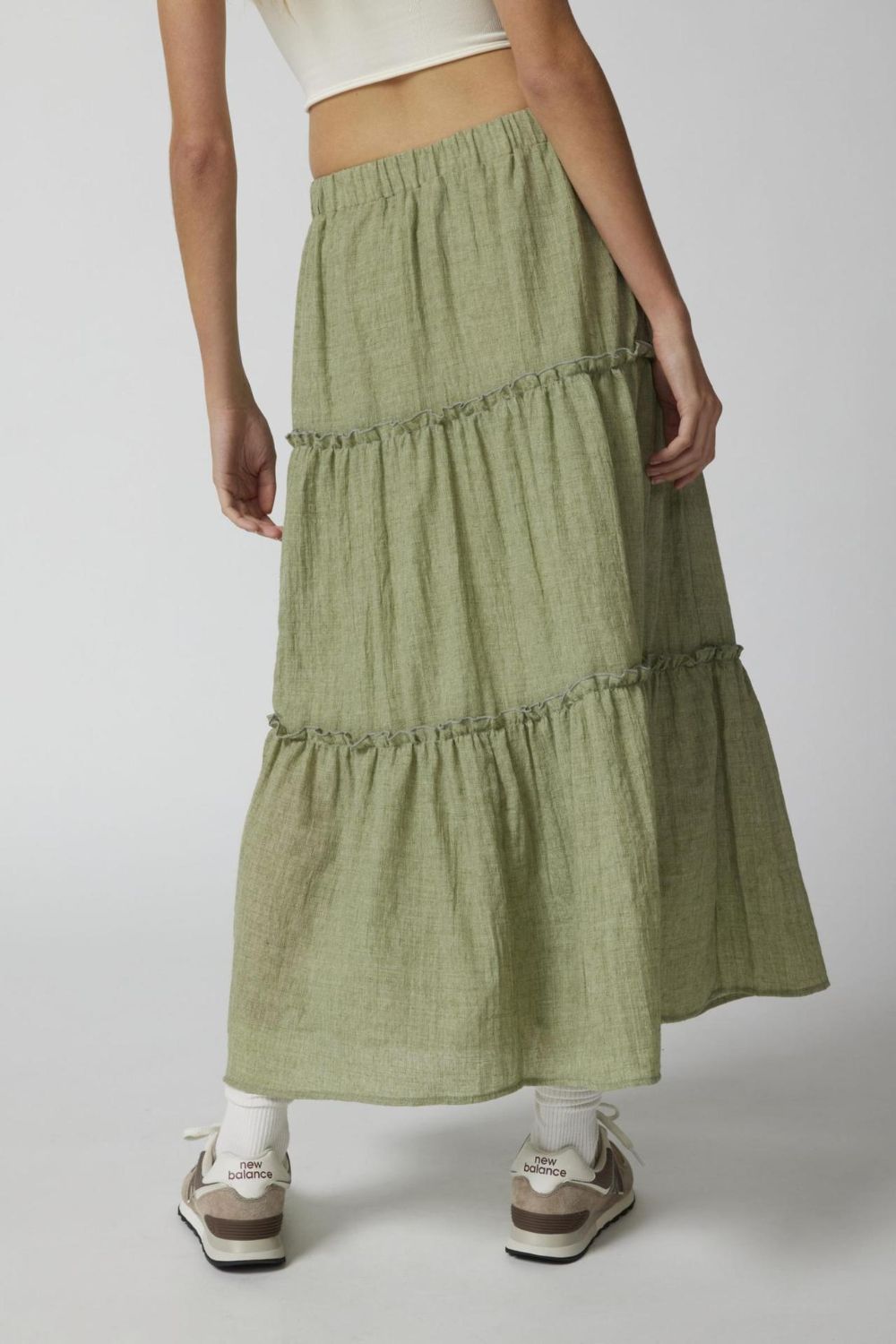 Frill Elastic Waist Skirt.