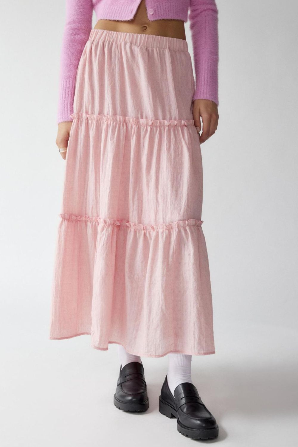 Frill Elastic Waist Skirt.