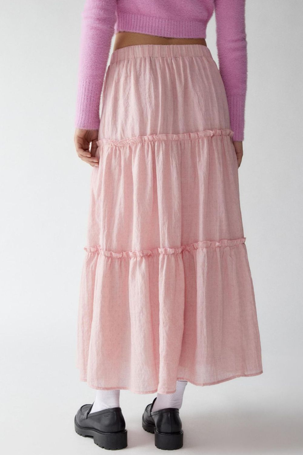 Frill Elastic Waist Skirt.