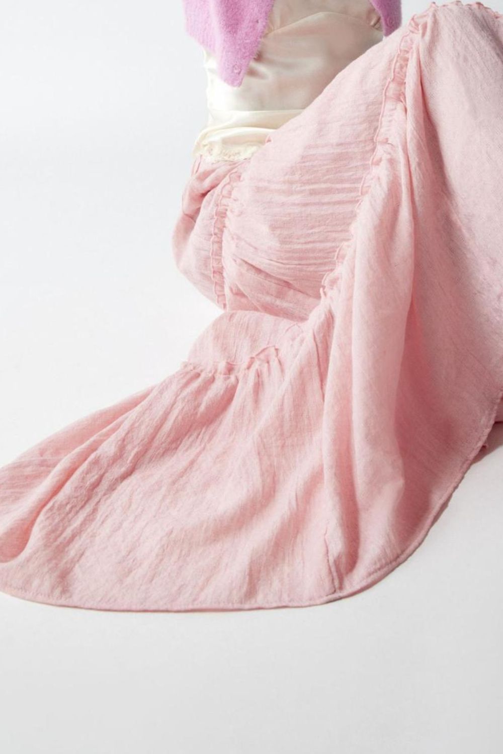 Frill Elastic Waist Skirt.