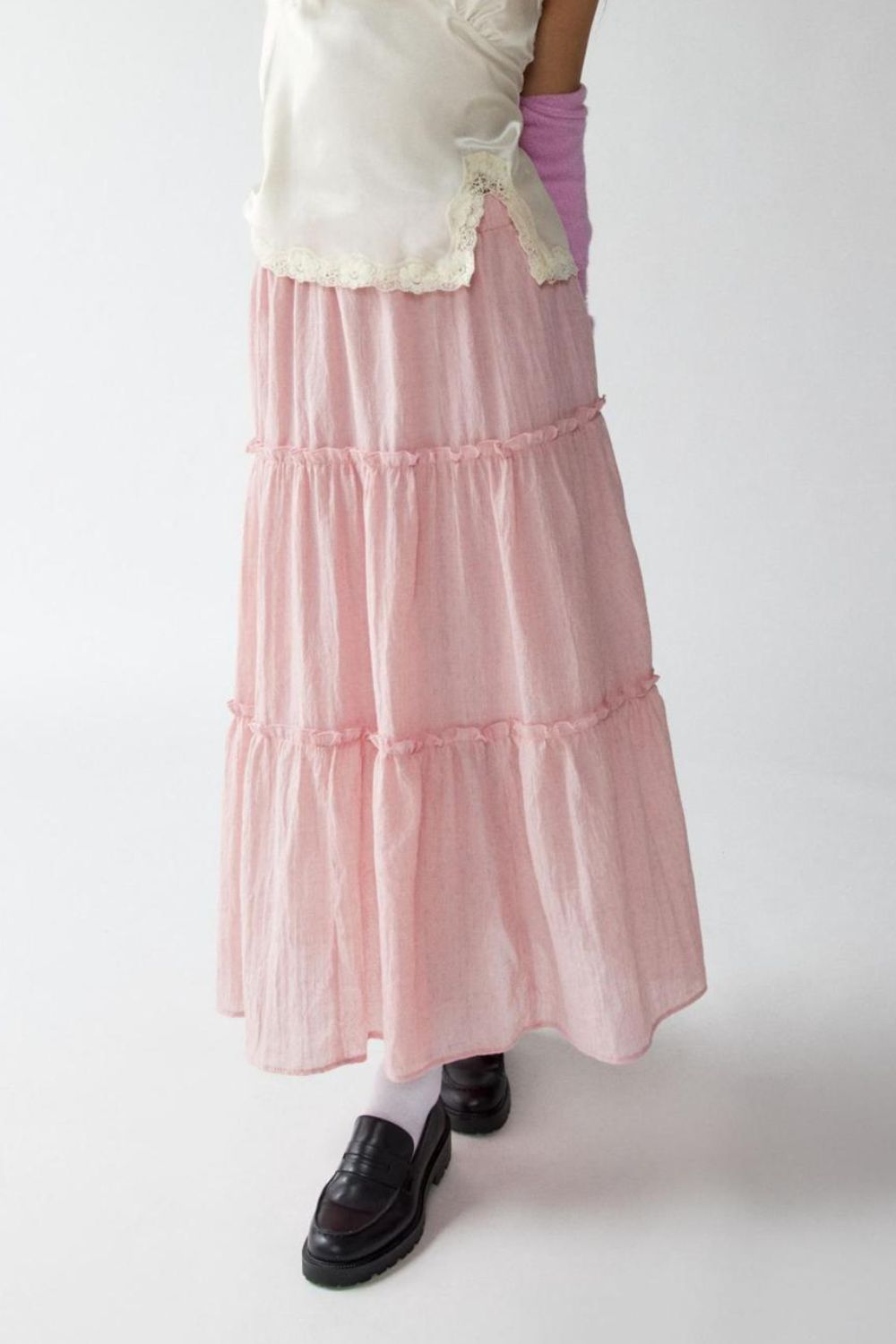 Frill Elastic Waist Skirt.