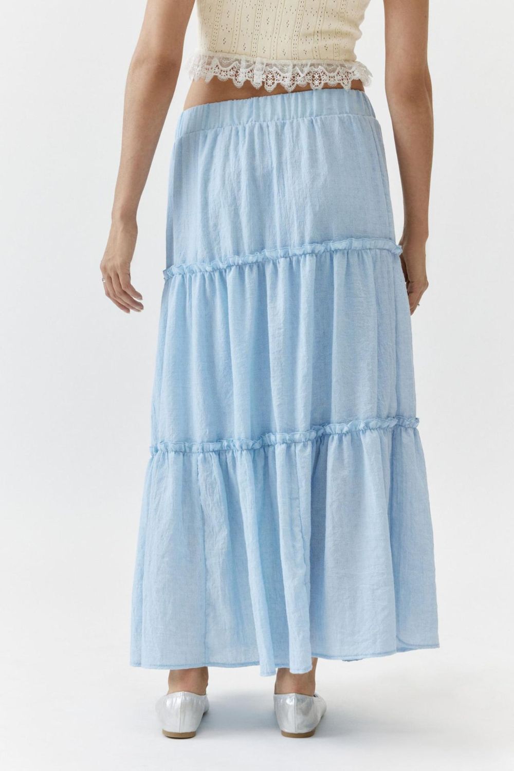 Frill Elastic Waist Skirt.