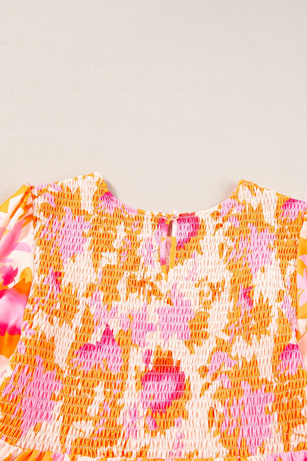 Frill Printed Long Sleeve Mini Dress.