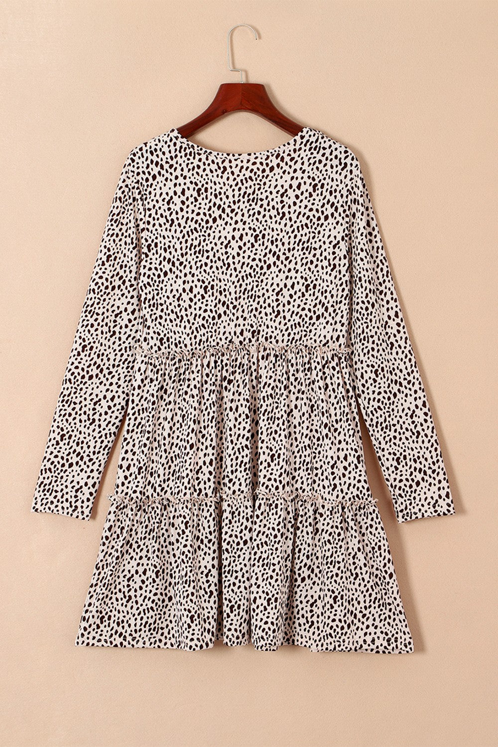 Frill Printed Round Neck Dress.