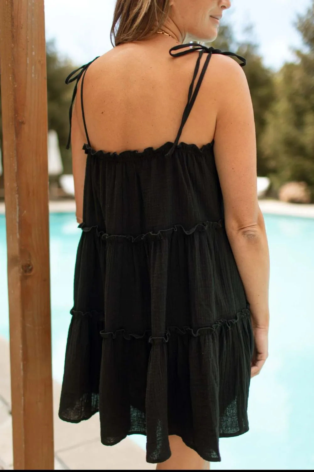 Frill Square Neck Mini Cami Dress.