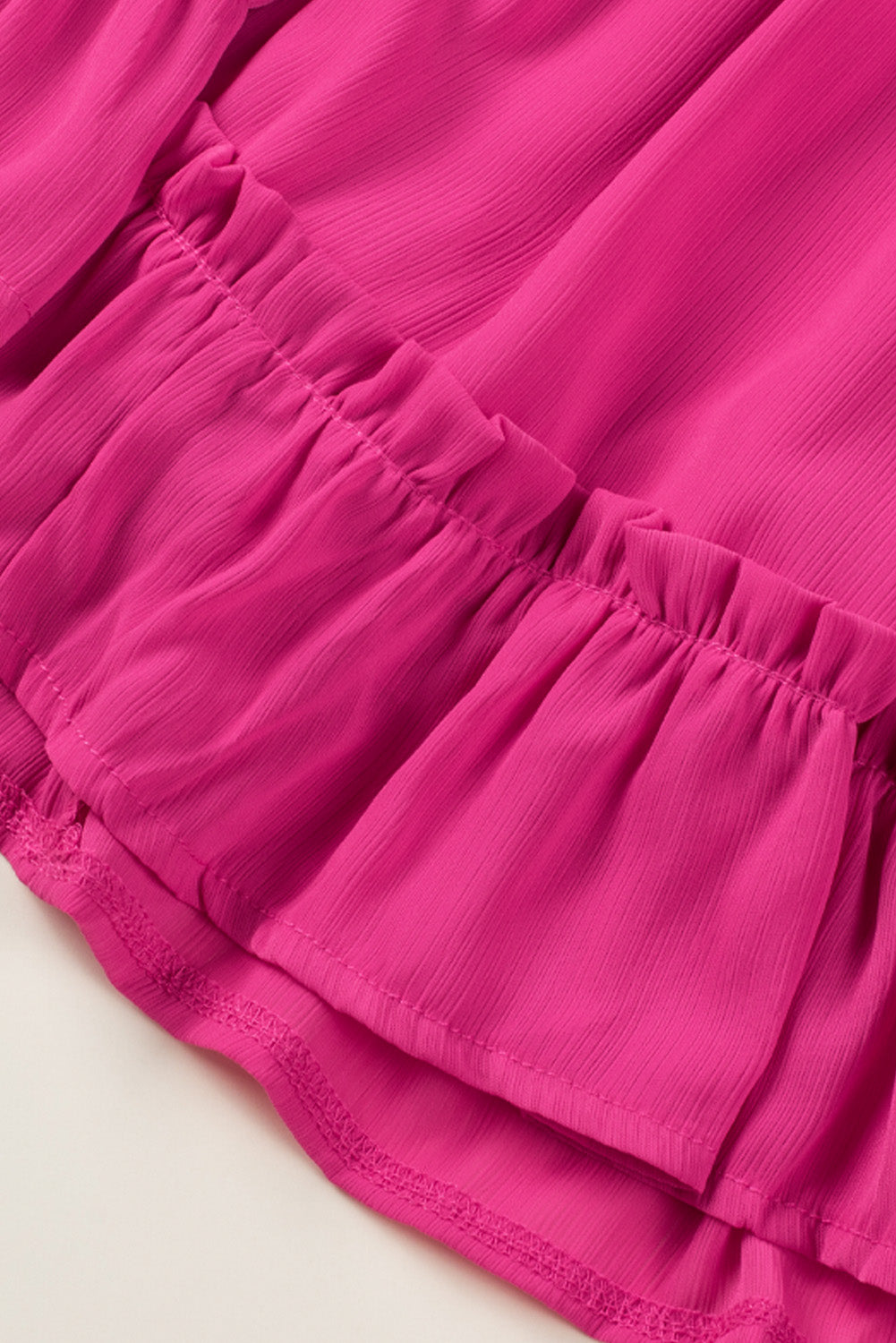 Frill Tie Neck Balloon Sleeve Dress.