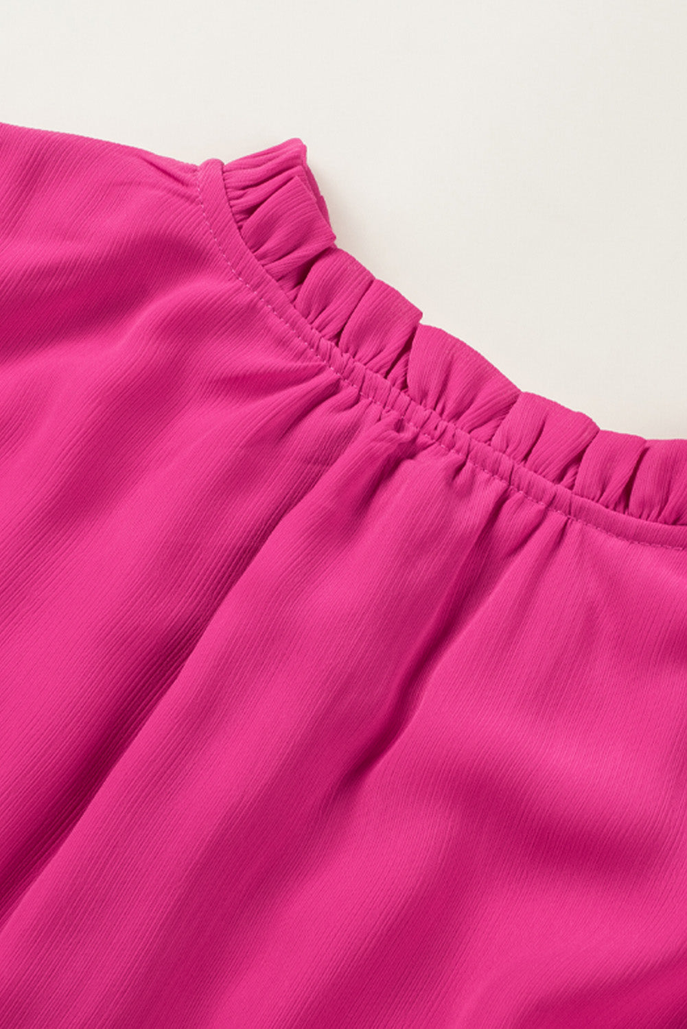 Frill Tie Neck Balloon Sleeve Dress.