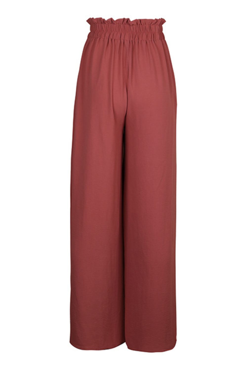 Frill tied wide leg pants, opaque.