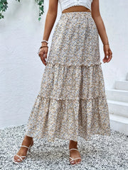 Frill Tiered Printed Skirt.