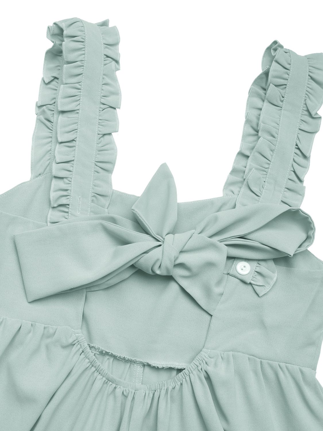 Frill Wide Strap Romper with Pockets