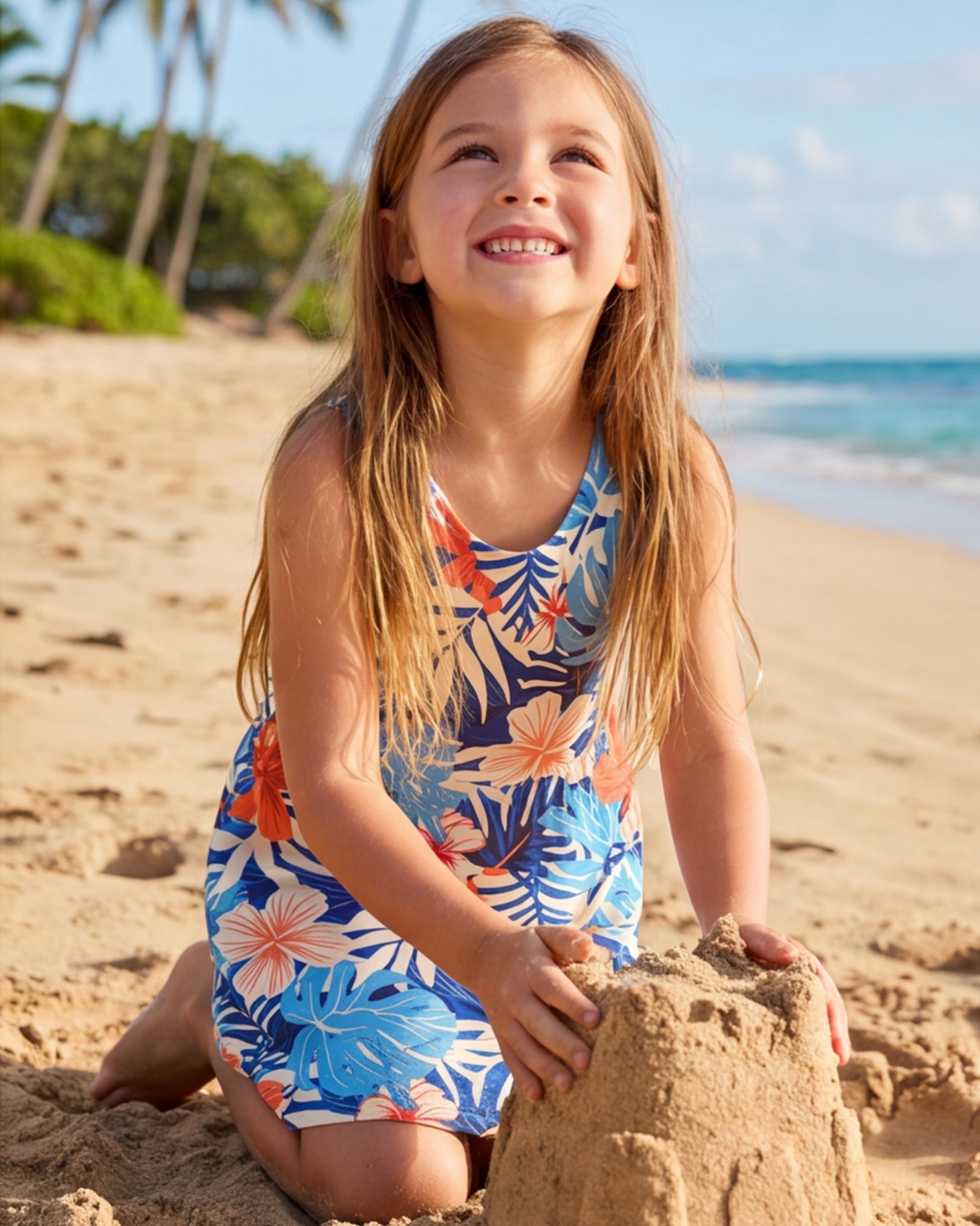 Girls Sun Dress - Island Oasis