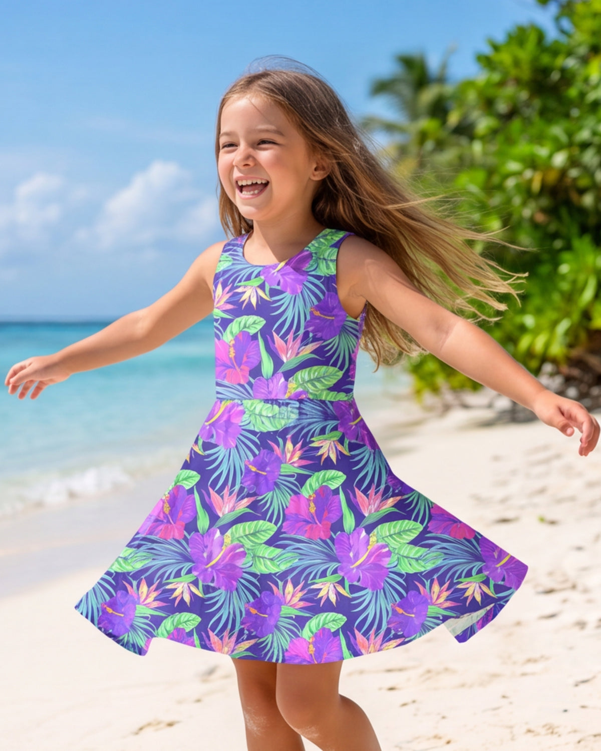 Girls Sun Dress - Purple Paradise