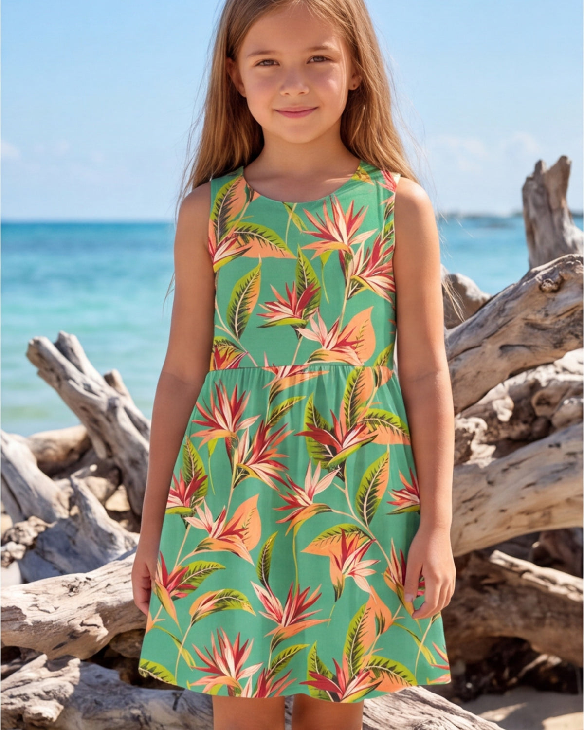 Girls Sun Dress - Tropical Melody