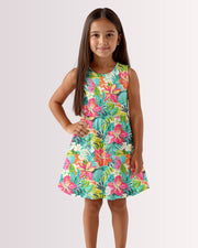 Girls Sun Dress - Tropical Hawaiian III