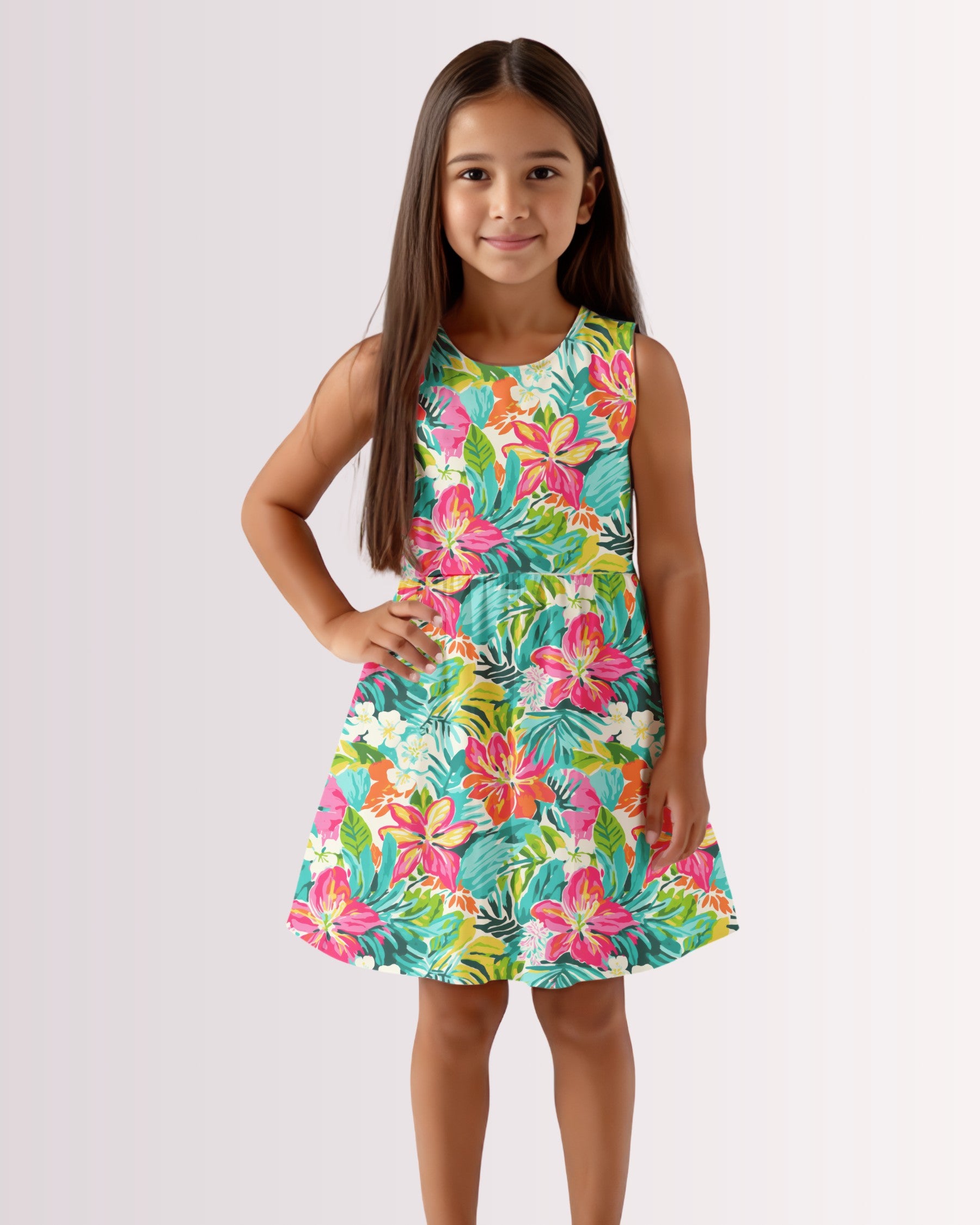 Girls Sun Dress - Tropical Hawaiian III