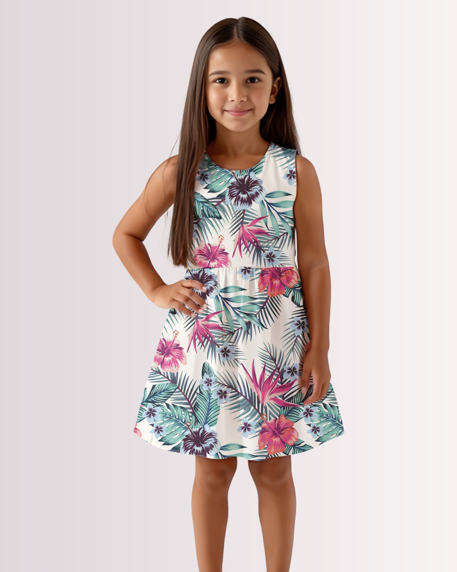 Girls Sun Dress - Tropical V