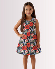 Girls Sun Dress - Tropical Floral IX