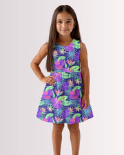Girls Sun Dress - Purple Hawaiian IV