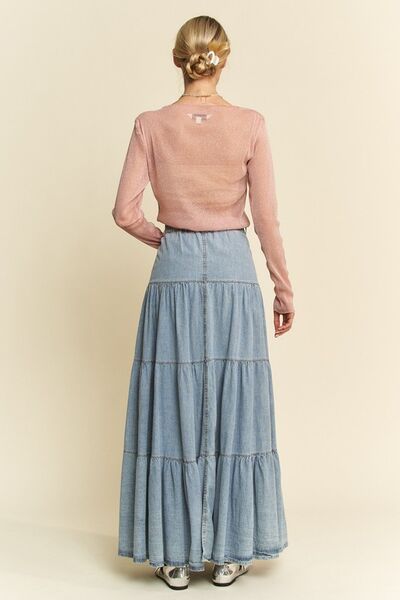 Glitter Mesh Lettuce Hem Long Sleeve Top