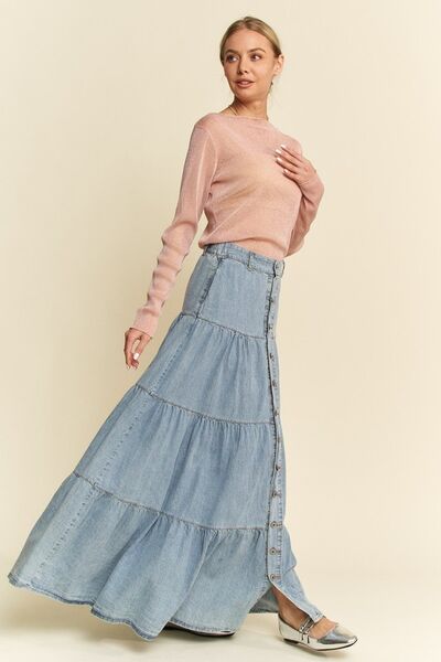 Glitter Mesh Lettuce Hem Long Sleeve Top