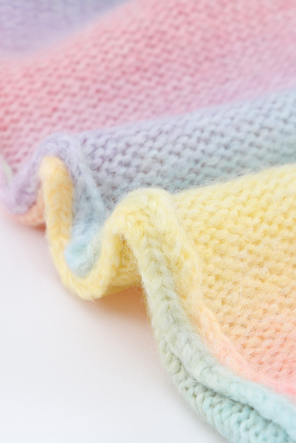 Gradient open front drop shoulder cardigan.