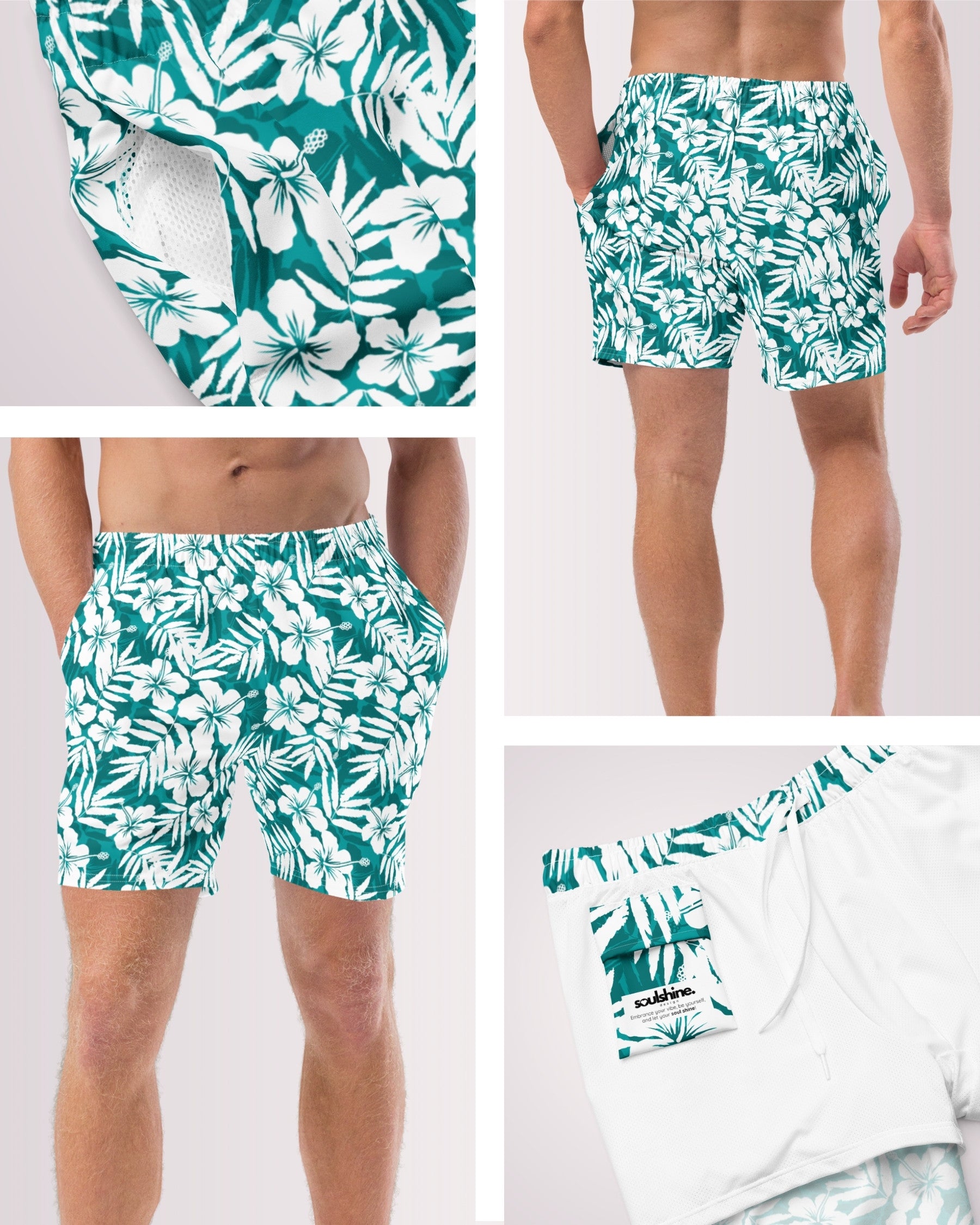 Mens Swim Trunks - Hawaiian Tropix II