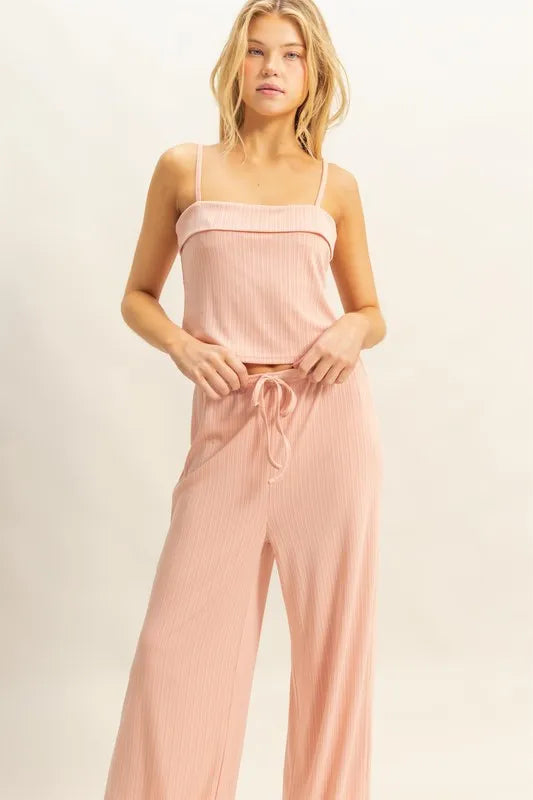 HYFVE Rib Knit Cami Top and Pants Set.