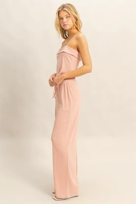 HYFVE Rib Knit Cami Top and Pants Set.