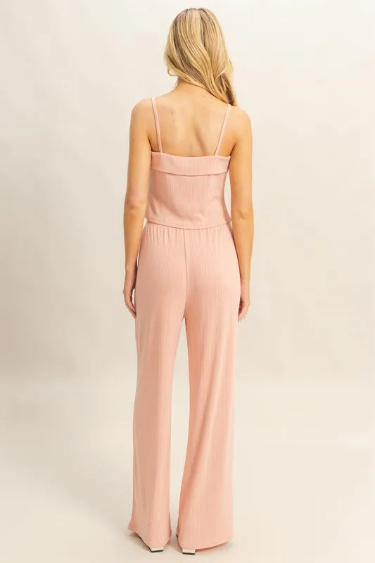 HYFVE Rib Knit Cami Top and Pants Set.