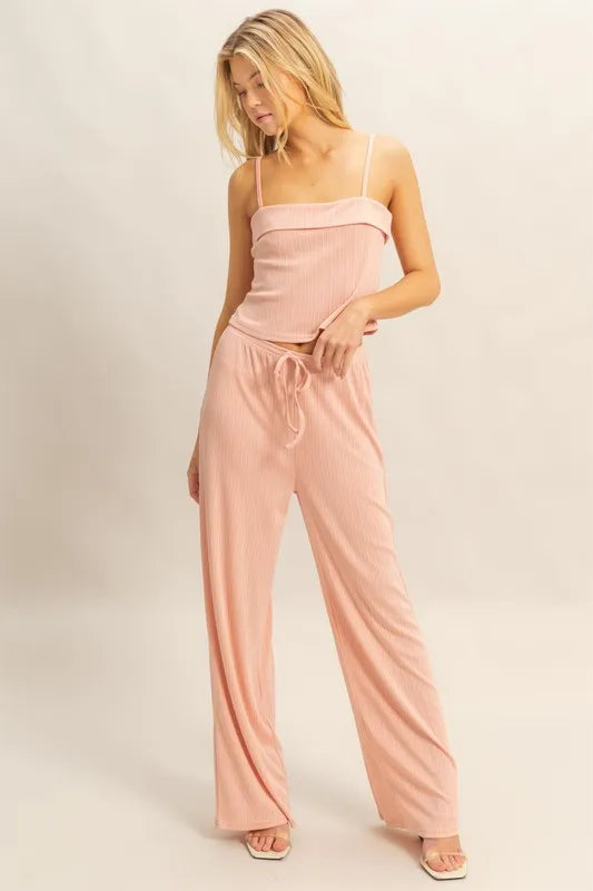 HYFVE Rib Knit Cami Top and Pants Set.