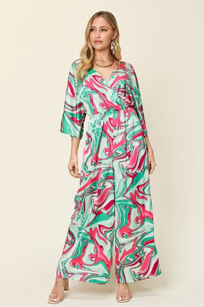 Knotted Wide Strap Wide Leg Overalls with Pockets.