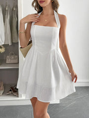 Halter Neck Summer Mini Dress.