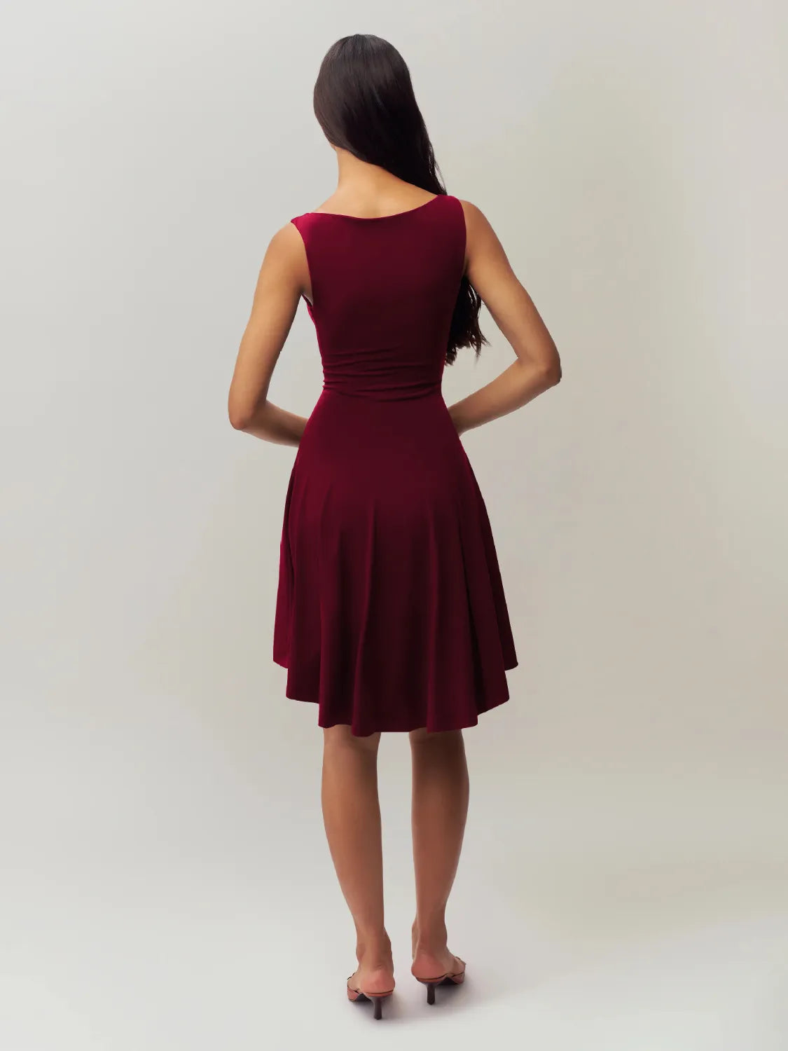 High-Low Round Neck Sleeveless Dress.