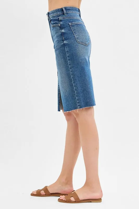 Risen High Rise Front Slit Pencil Skirts Plus Size.