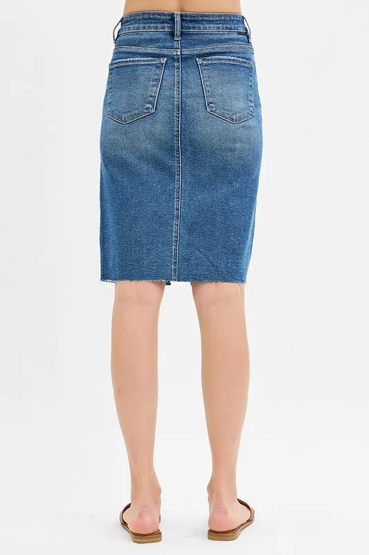 Risen High Rise Front Slit Pencil Skirts Plus Size.