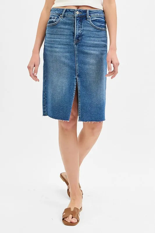 Risen High Rise Front Slit Pencil Skirts Plus Size.