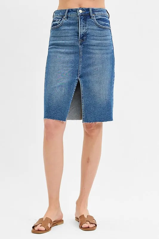 Risen High Rise Front Slit Pencil Skirts Plus Size.